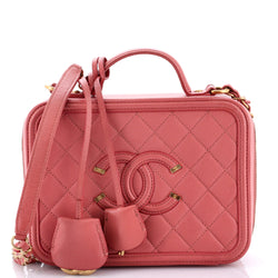 Chanel Filigree Vanity Case Quilted