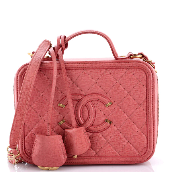Chanel Filigree Vanity Case Quilted