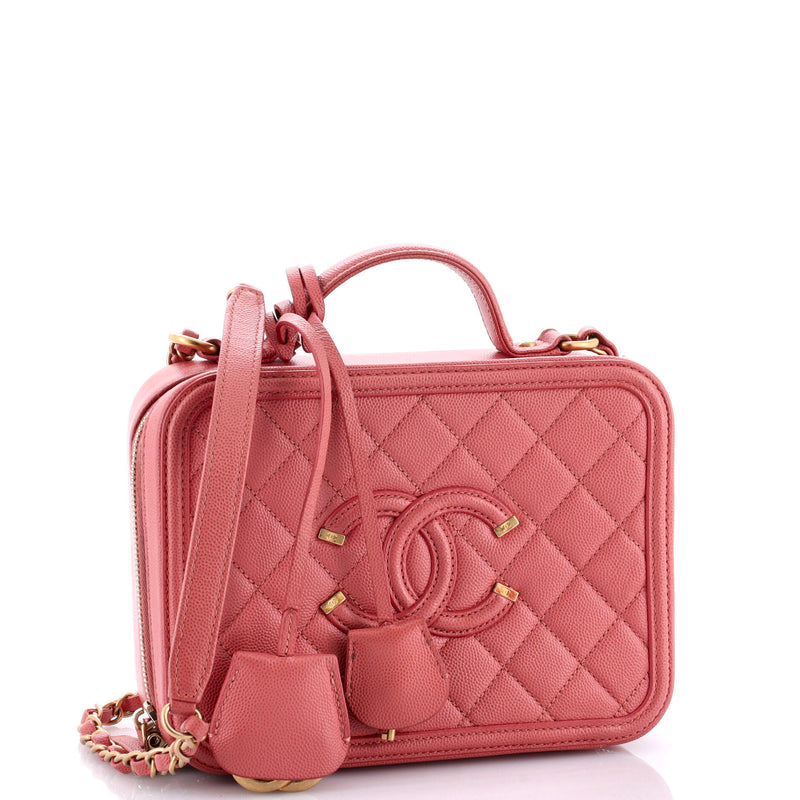 Chanel Filigree Vanity Case Quilted