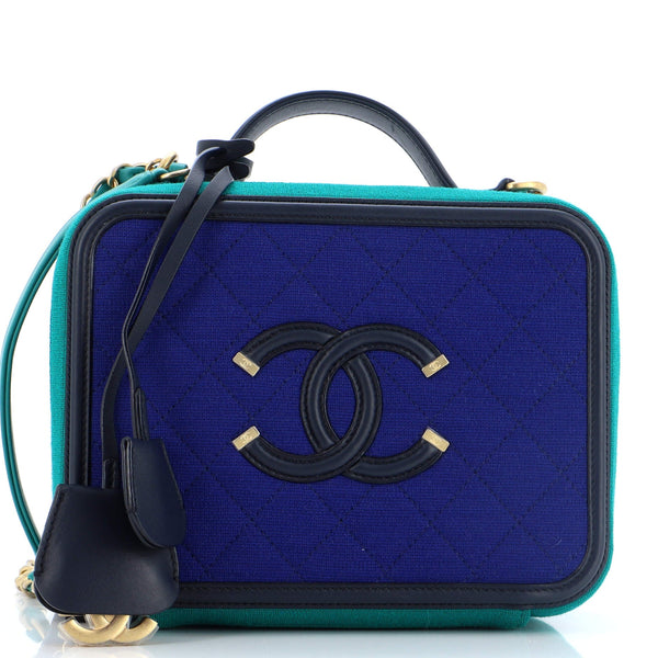 Chanel Filigree Vanity Case Quilted