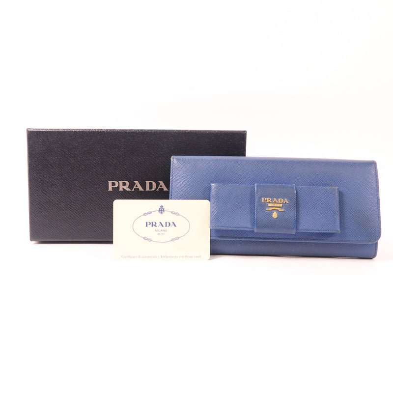 Prada Ghw Long Wallet Calfskin Leather