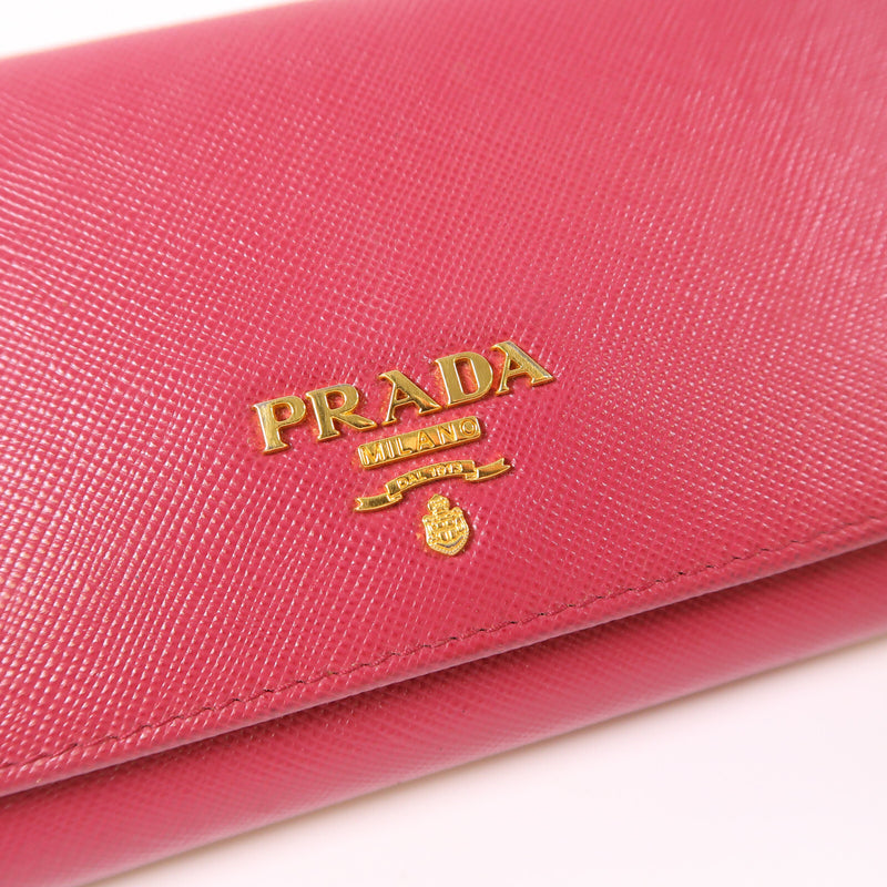 Prada Ghw Long Wallet Calfskin Leather