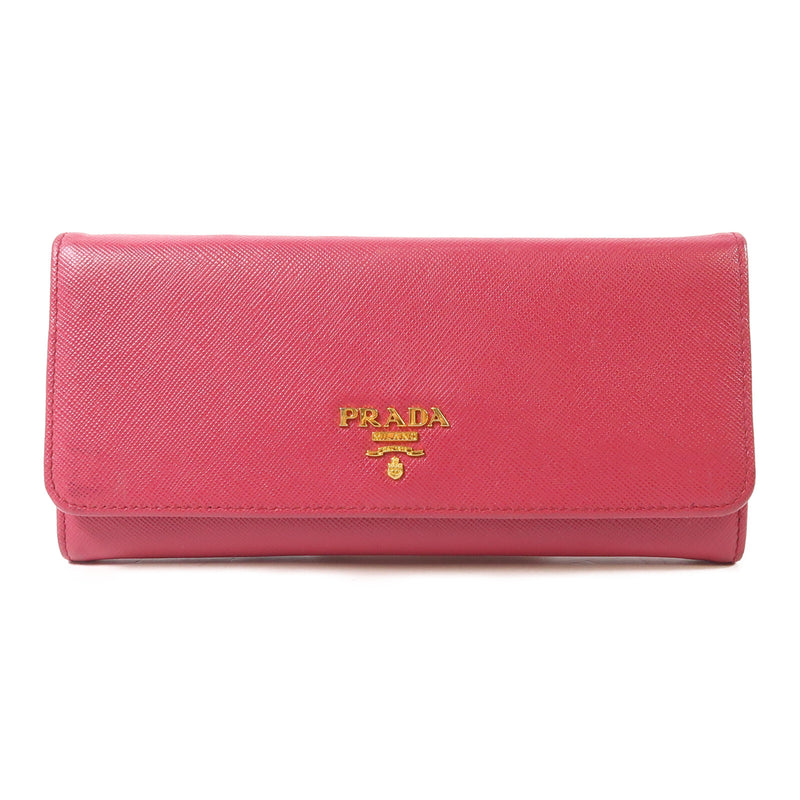 Prada Ghw Long Wallet Calfskin Leather