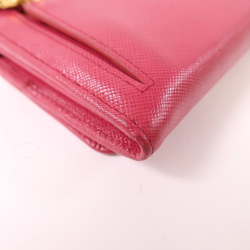 Prada Ghw Long Wallet Calfskin Leather