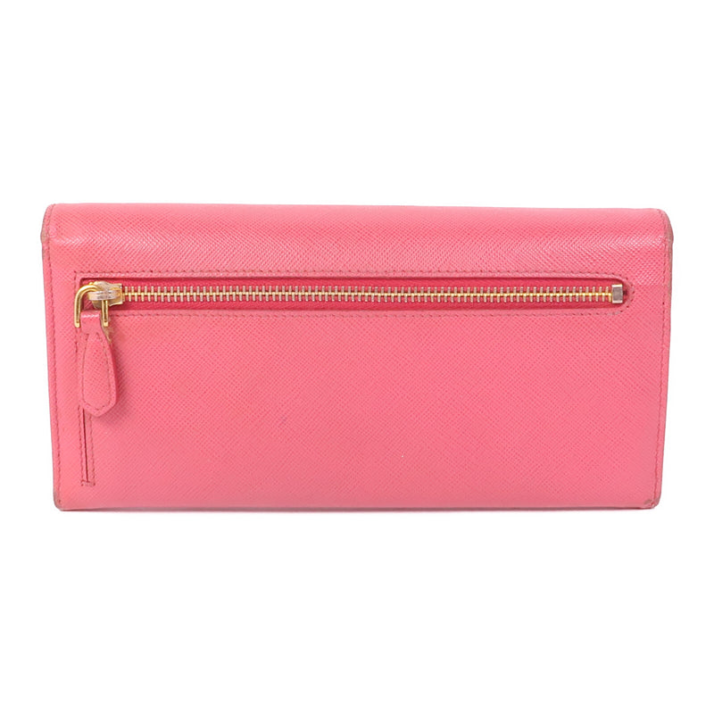 Prada Ghw Long Button Wallet Saffiano