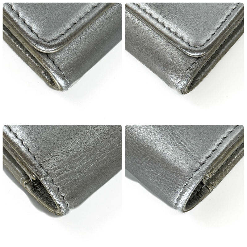 Chanel Airline Flap Long Wallet Silver