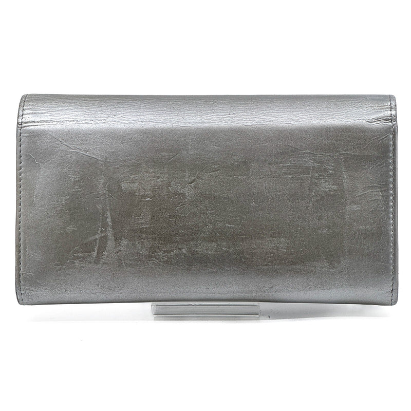 Chanel Airline Flap Long Wallet Silver