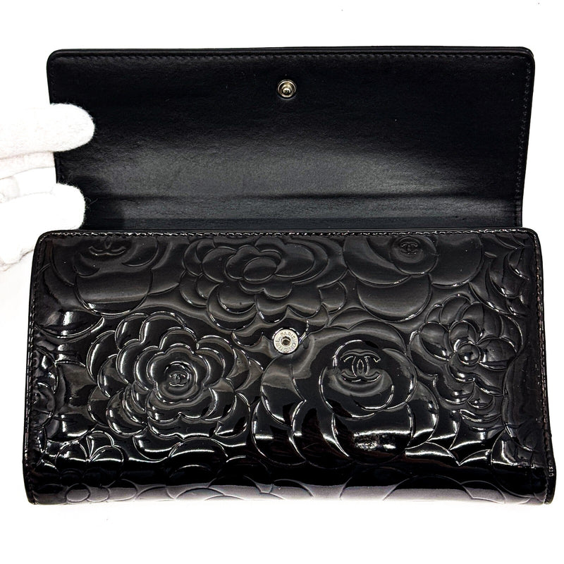 Chanel Camellia Coco Mark Trifold Long