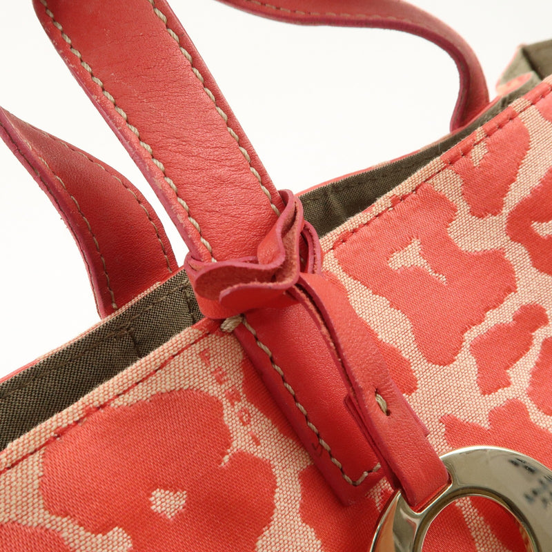 Fendi Canvas Leather Leopard Tote