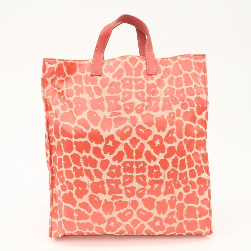 Fendi Canvas Leather Leopard Tote