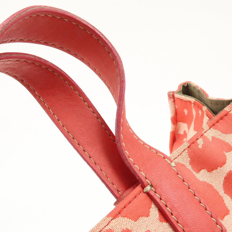 Fendi Canvas Leather Leopard Tote