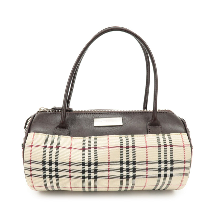 Burberry Leather Canvas Hand Bag