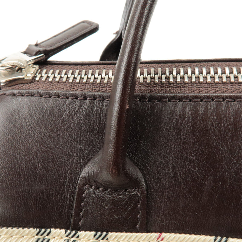 Burberry Leather Canvas Hand Bag