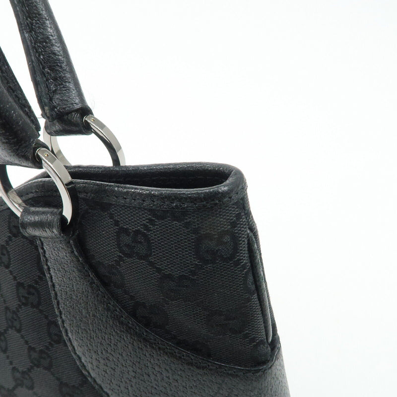 Gucci Gg Canvas Leather Tote Bag