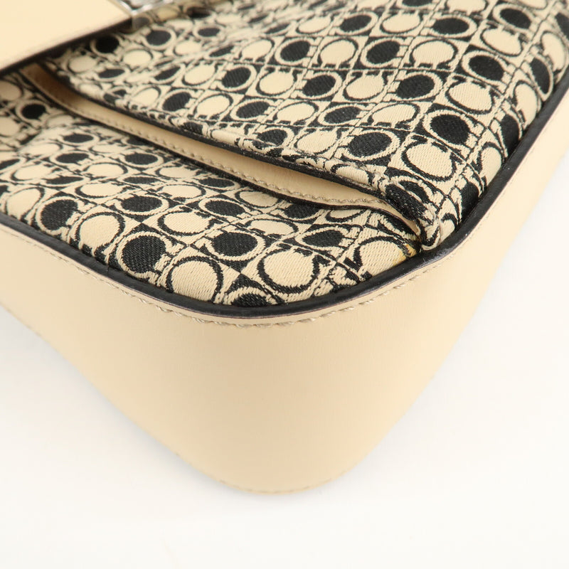 Ferragamo Gancini Canvas Leather