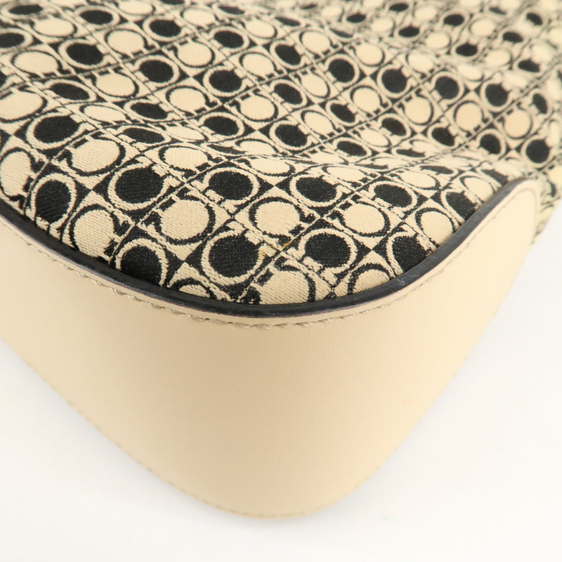 Ferragamo Gancini Canvas Leather