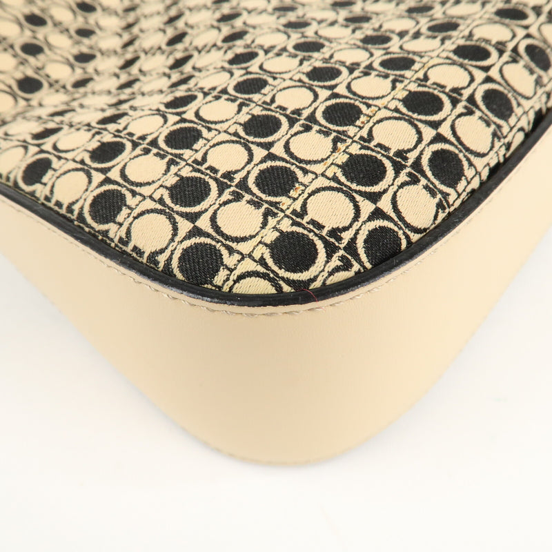 Ferragamo Gancini Canvas Leather