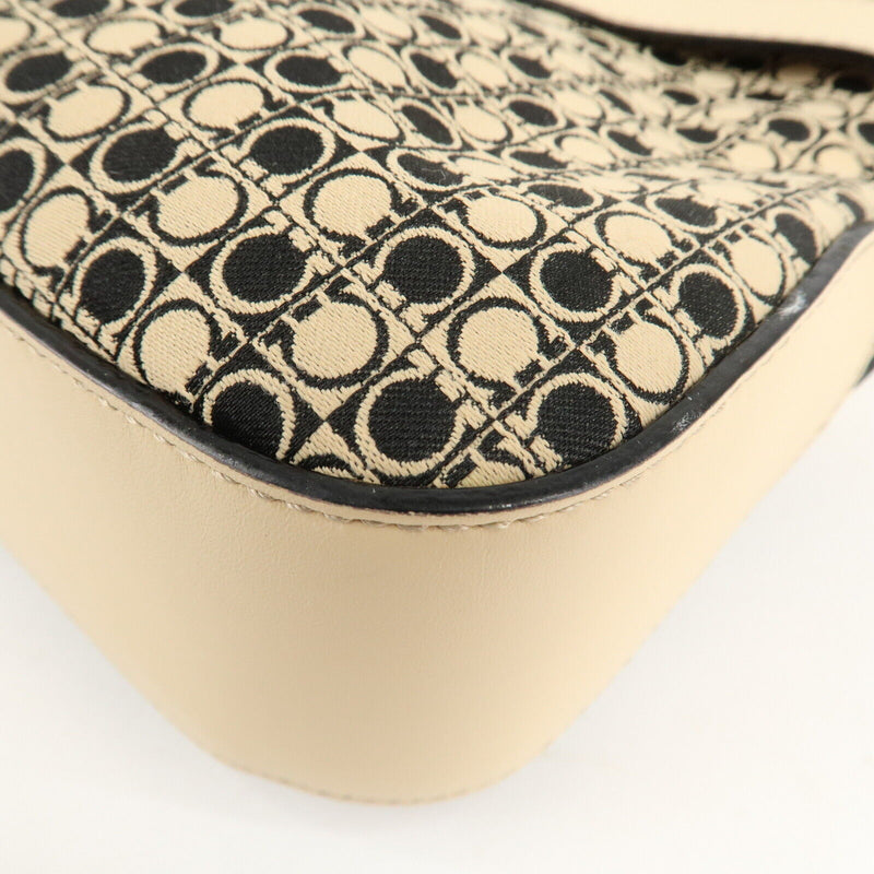 Ferragamo Gancini Canvas Leather