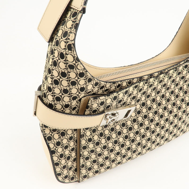 Ferragamo Gancini Canvas Leather