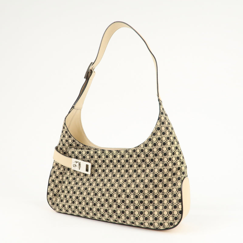 Ferragamo Gancini Canvas Leather