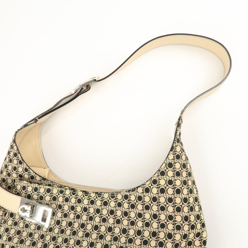 Ferragamo Gancini Canvas Leather