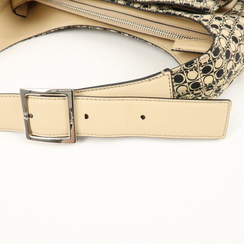 Ferragamo Gancini Canvas Leather