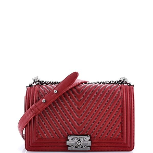 Chanel Boy Flap Bag Chevron Calfskin