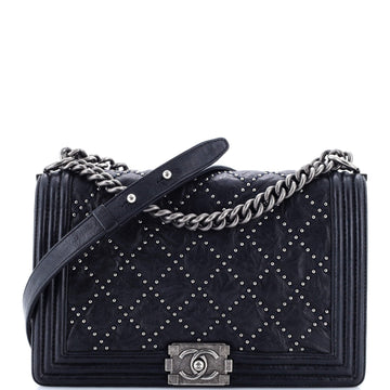 Chanel Boy Flap Bag Studded Quilted