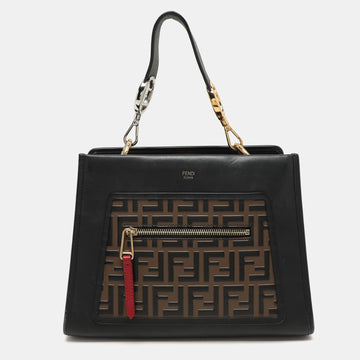 Fendi Black/Brown Zucca Leather Small