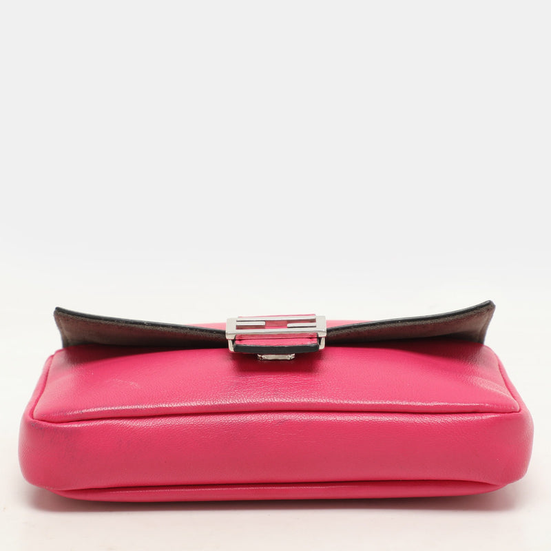 Fendi Pink Leather Micro Baguette Bag