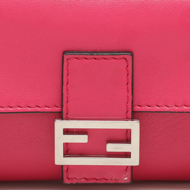 Fendi Pink Leather Micro Baguette Bag