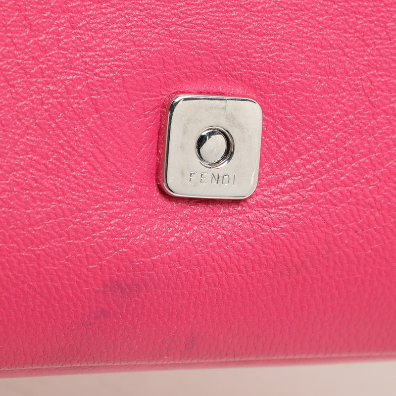Fendi Pink Leather Micro Baguette Bag