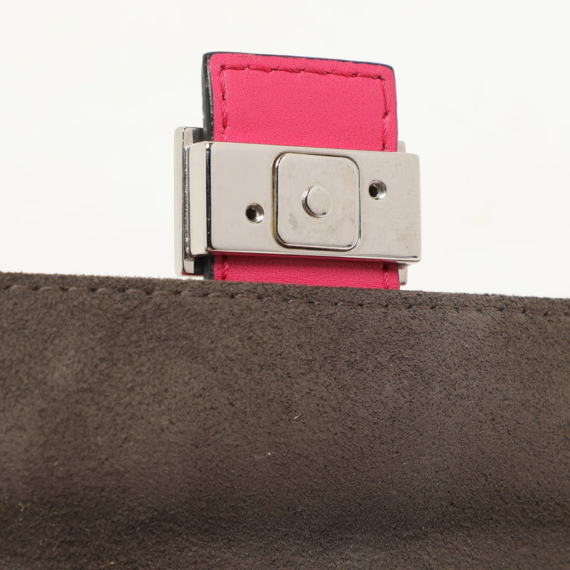Fendi Pink Leather Micro Baguette Bag