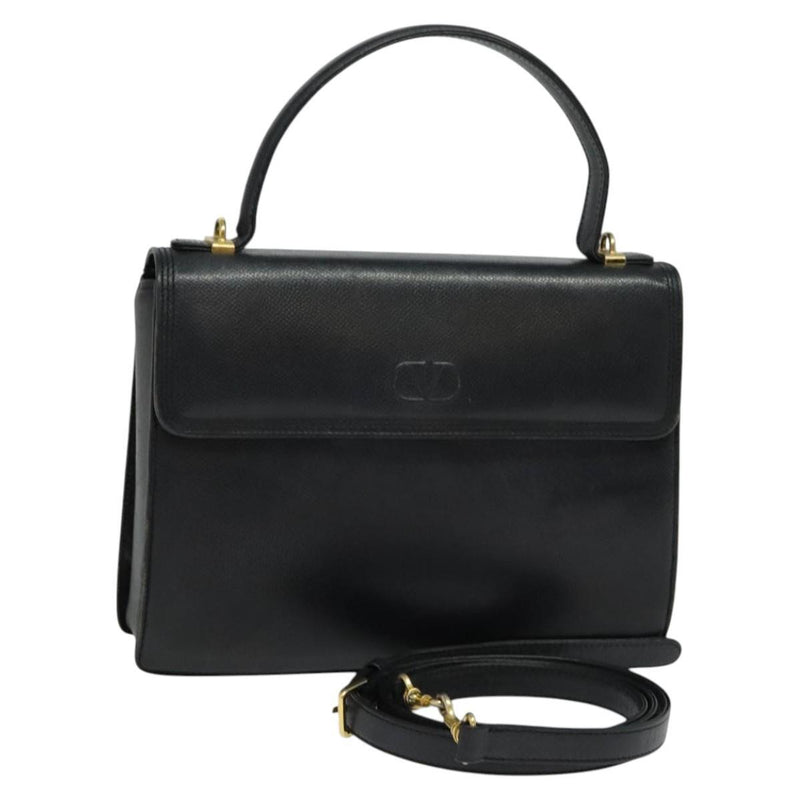 Valentino Hand Bag Leather 2Way Black