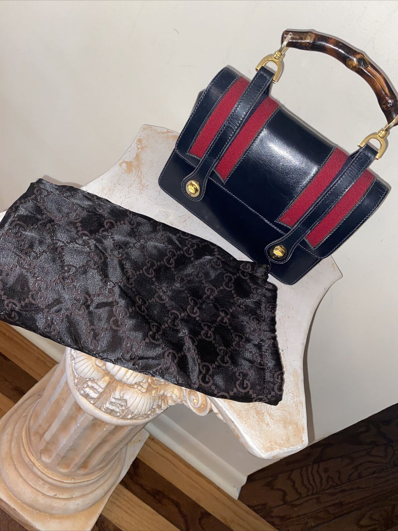 Rare Gucci Bamboo Web Lunch Box Handbag
