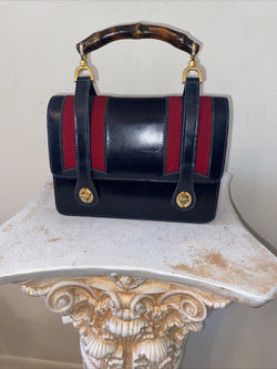 Rare Gucci Bamboo Web Lunch Box Handbag