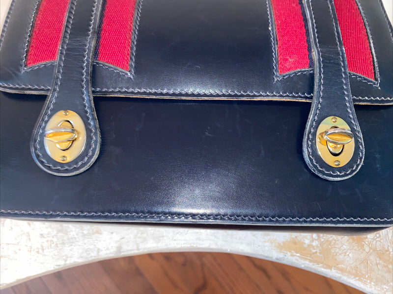 Rare Gucci Bamboo Web Lunch Box Handbag