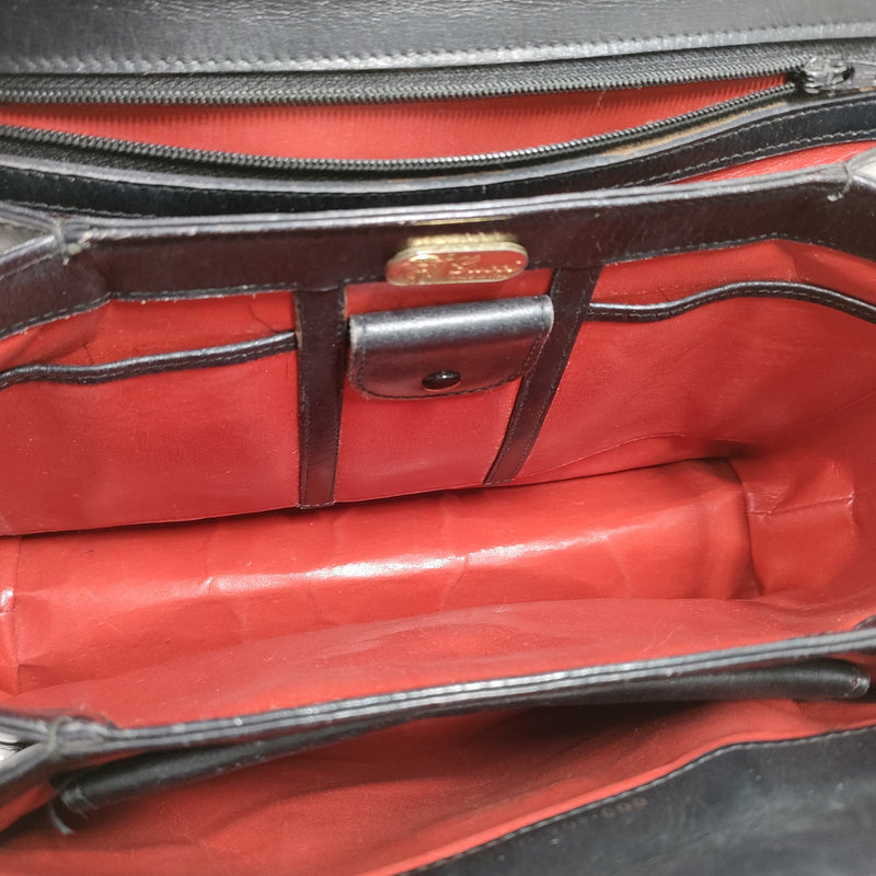 Vintage Gucci Hand Bag Black Leather