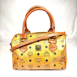 Mcm Hand Bag Brown Pvc