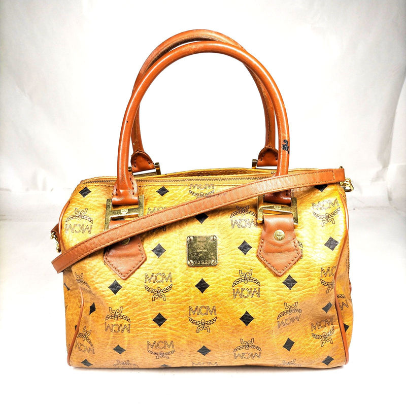 Mcm Hand Bag Brown Pvc