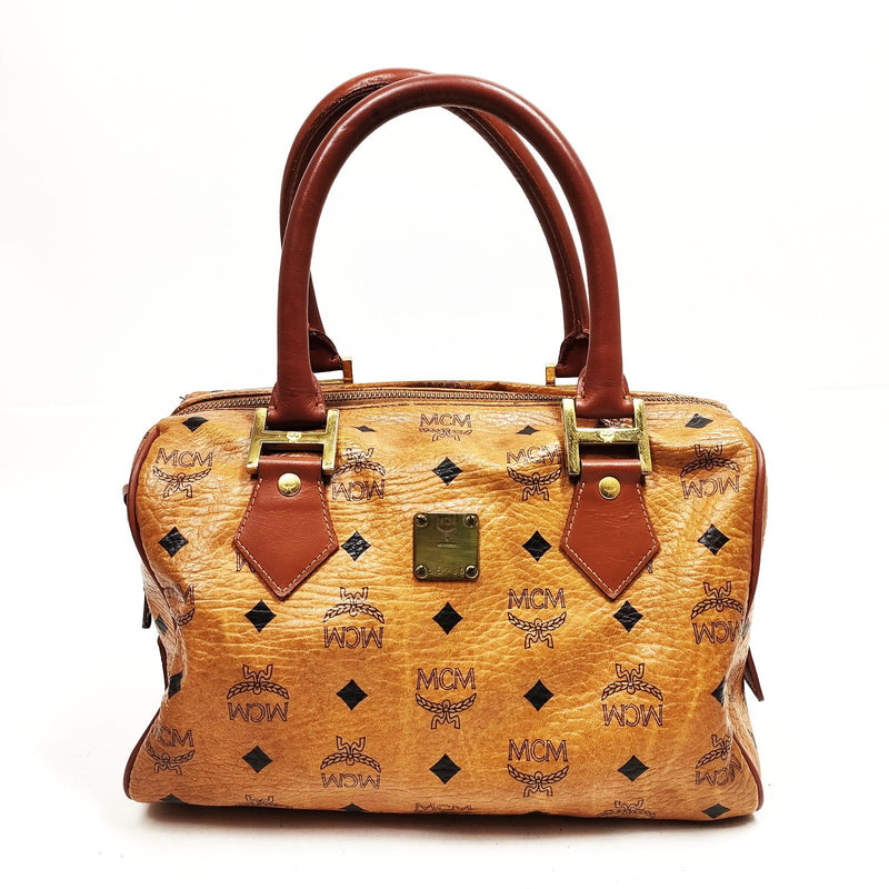 Mcm Hand Bag Brown Pvc