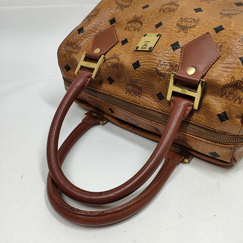 Mcm Hand Bag Brown Pvc