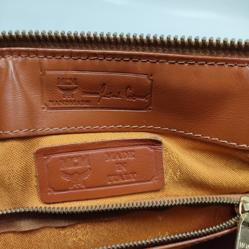 Mcm Hand Bag Brown Pvc