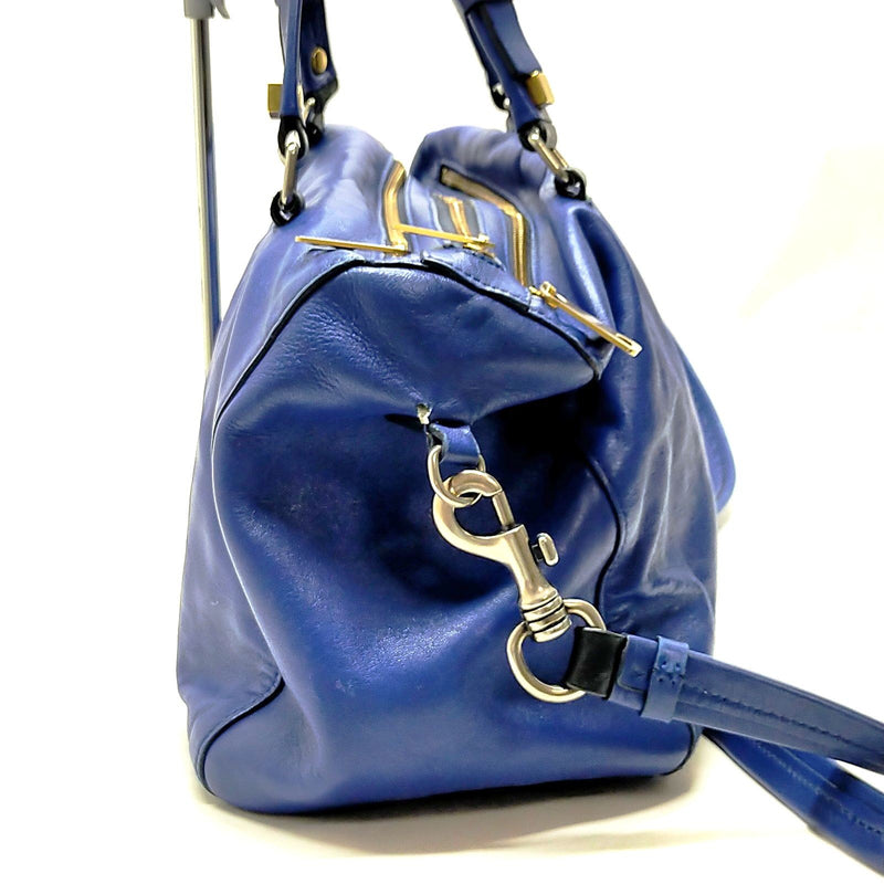 Celine Hand Bag Blue Leather