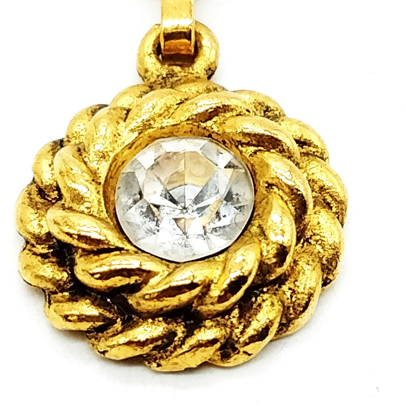 Chanel Pendant Necklace Gold Clear