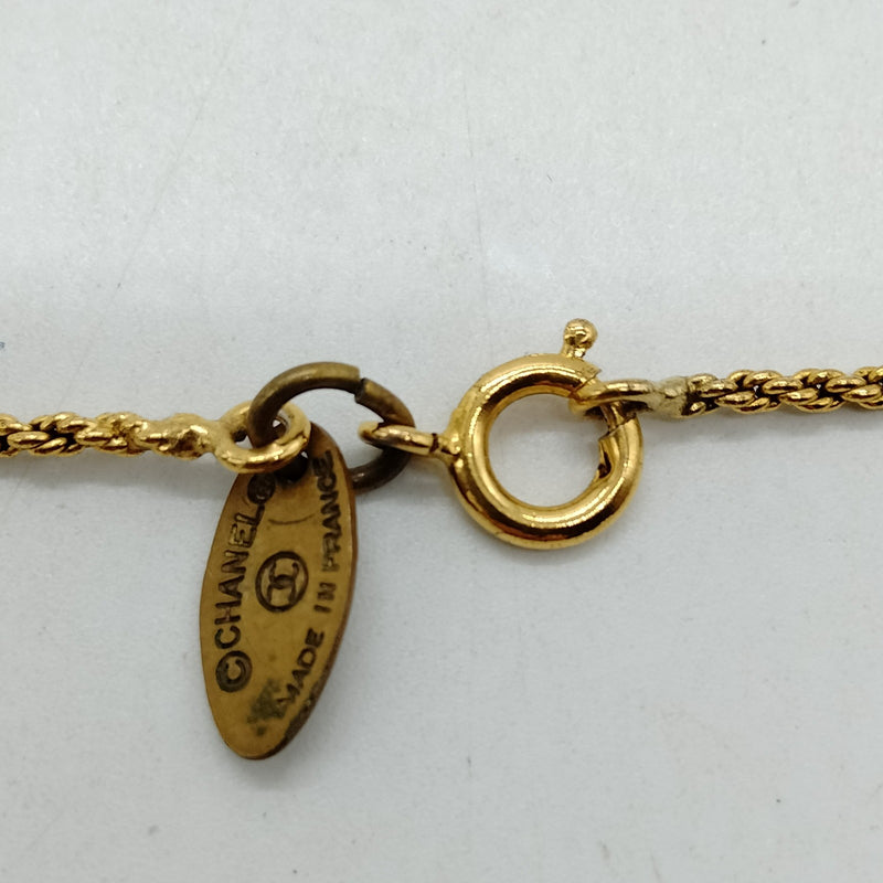 Chanel Pendant Necklace Gold Clear