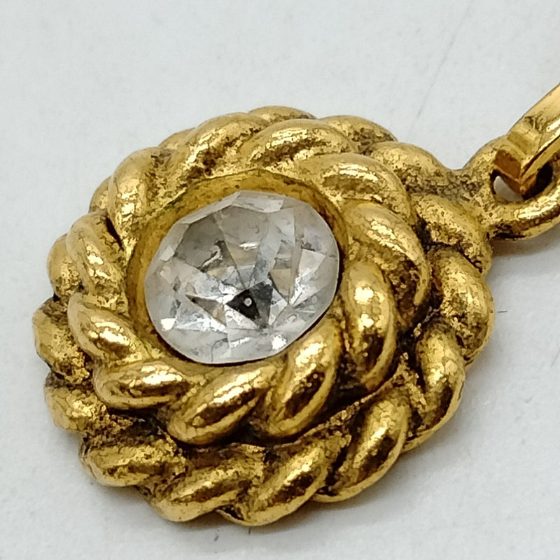 Chanel Pendant Necklace Gold Clear