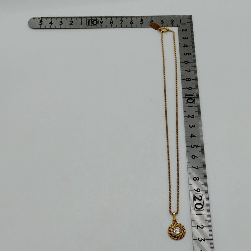Chanel Pendant Necklace Gold Clear