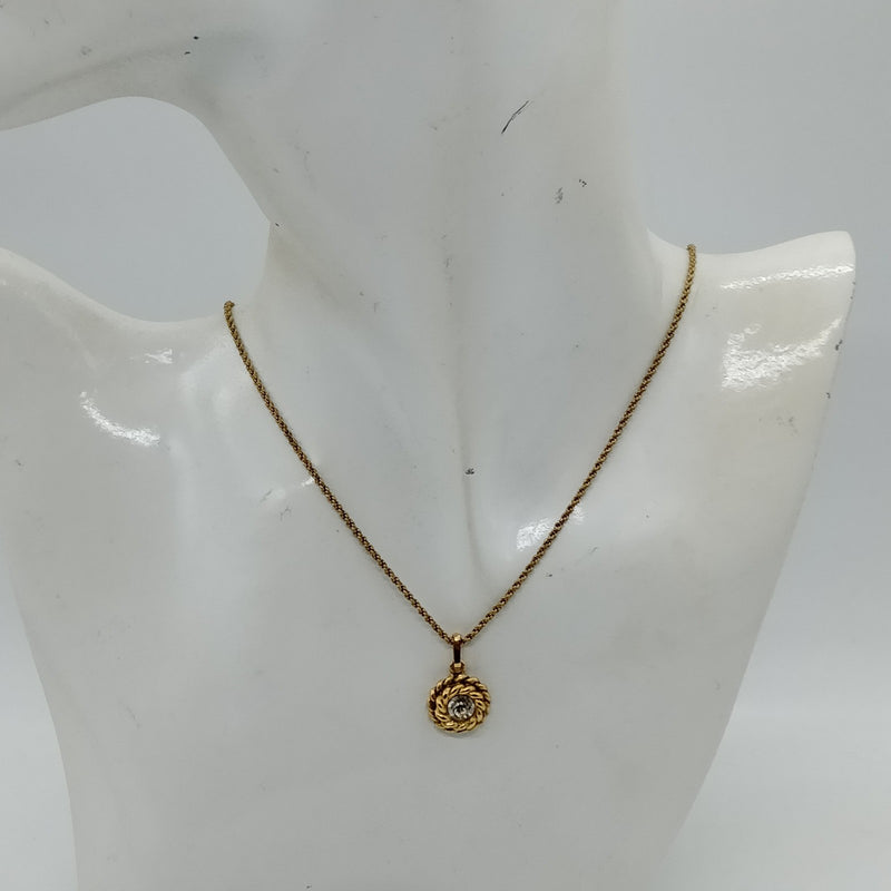 Chanel Pendant Necklace Gold Clear