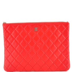 Chanel O Case Clutch Quilted Lambskin